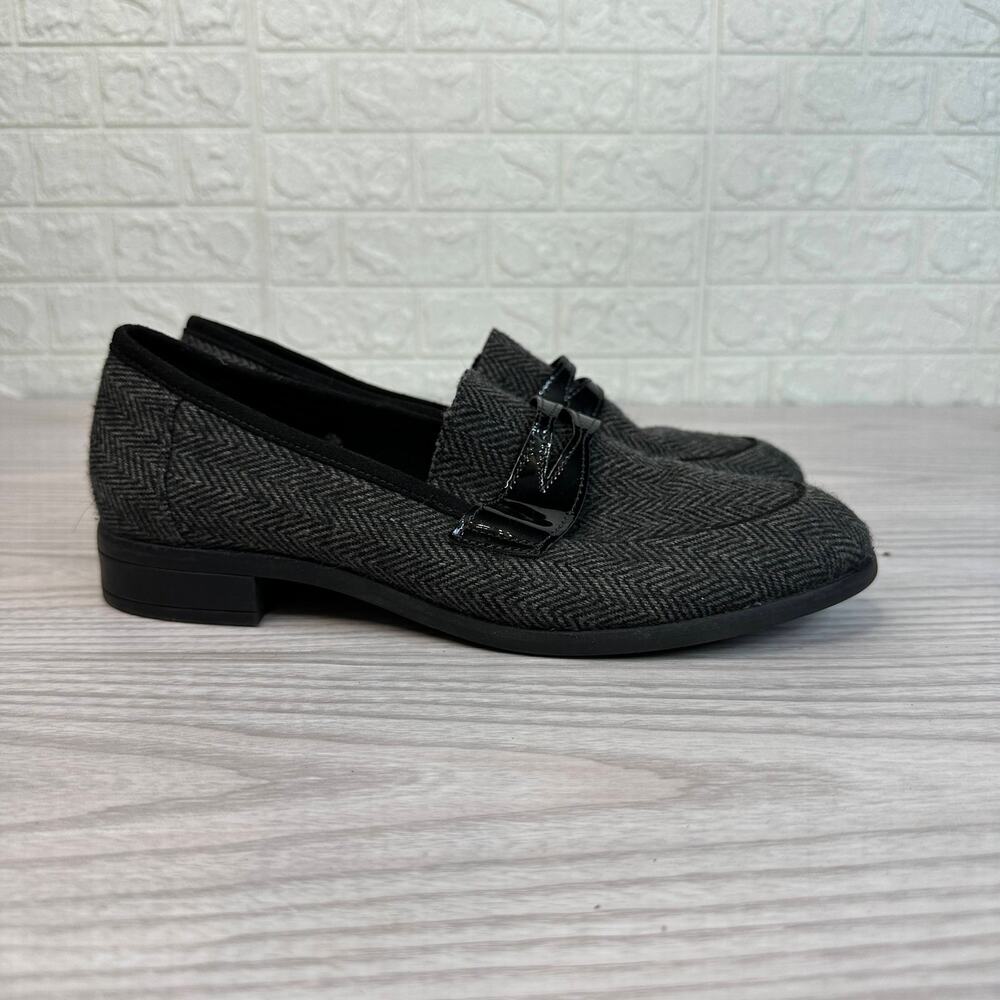 Clarks Trish Rose Penny Loafers Shoes WMNS 8 M Gray Leather Casual EU39 Slip On